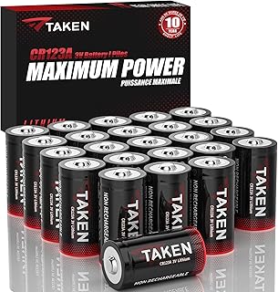 Lithium 123 Batteries for Flashlight, Camera, Alarm System, Security Device, Microphone High Performance CR123A 3V Lithium Battery 1600mAh 24 Pack