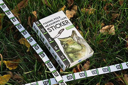 Miniatura 2 de Cinta métrica de caña de pescar, calcomanía de regla de 24 pulgadas para fijar a la caña de pescar (paquete de 2)