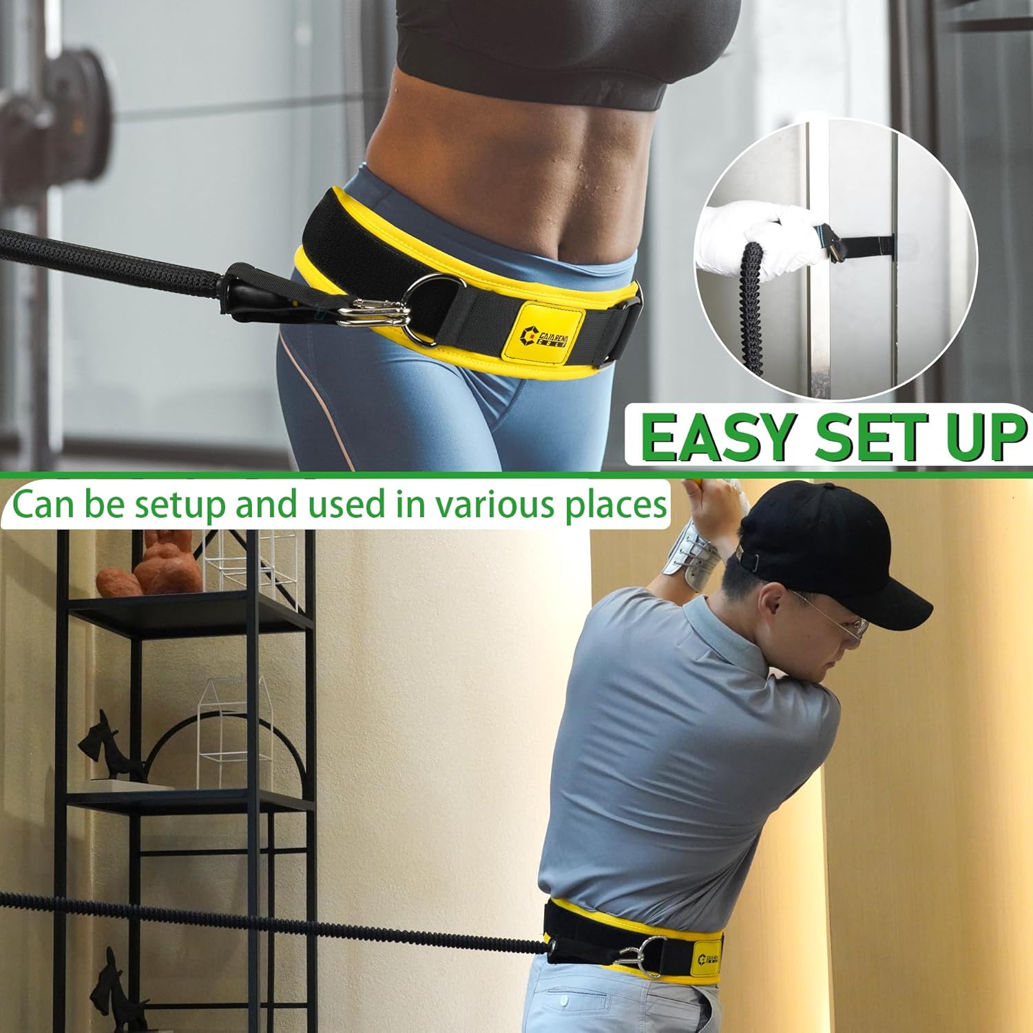 GAIARENA Golf Core Strength Trainer Swing Power Training Equipment, Golfing Exercise Resistance Bands Indoor Golf Fitness Equipment to Improve Speed Strength Flexibility Rotation Swing Posture