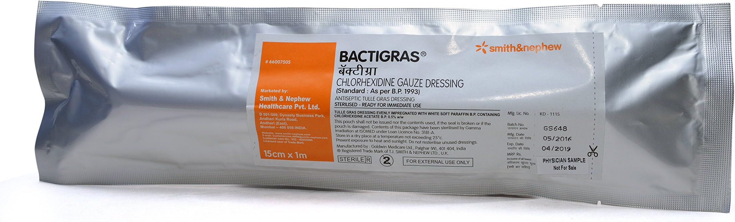 66007505 Bactigras, 15cm x 1m Roll