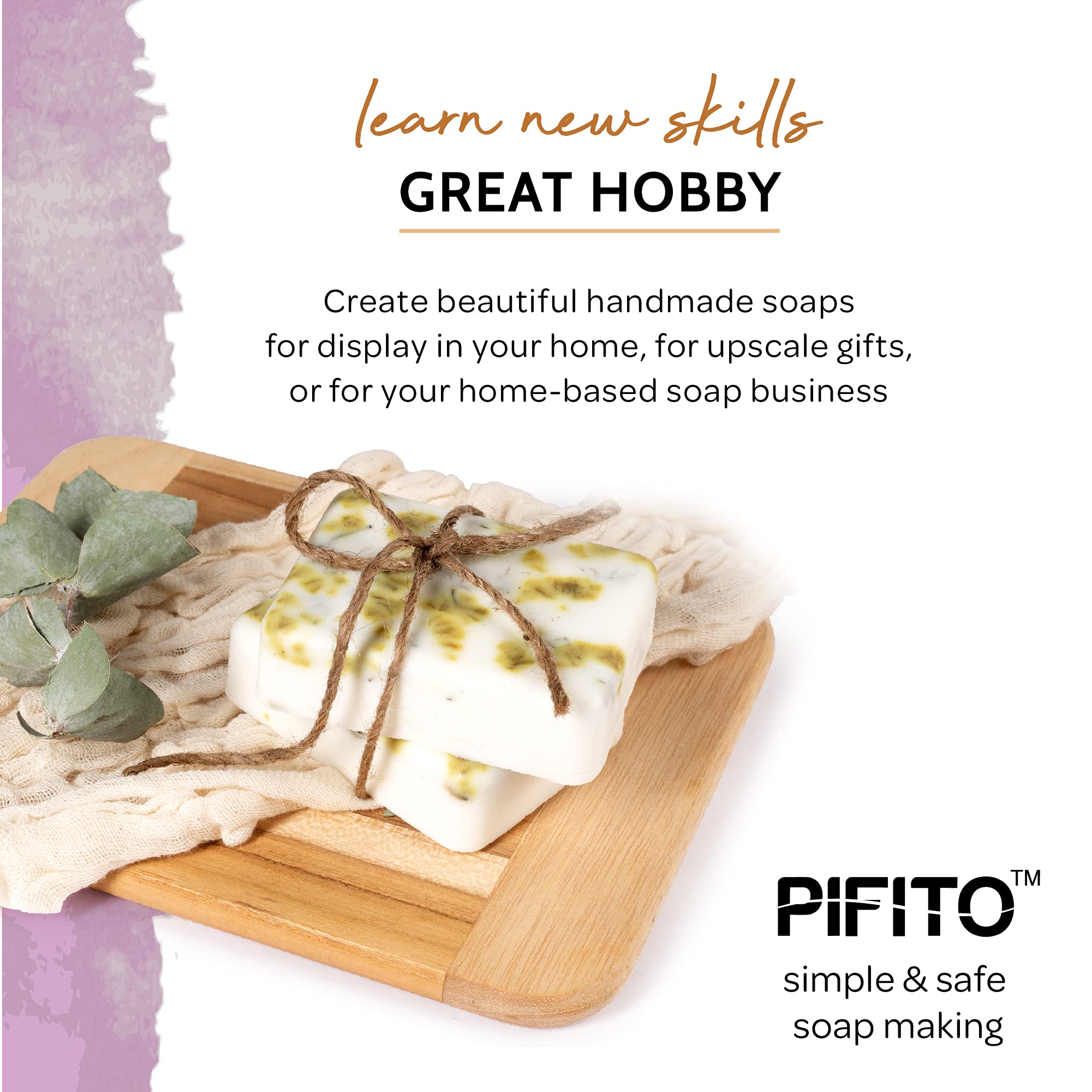 Pifito Premium burro di cacao base per sapone da sciogliere e versare, base di sapone naturale alla glicerina vegetale – eccellente sapone fatto a mano 5 lb