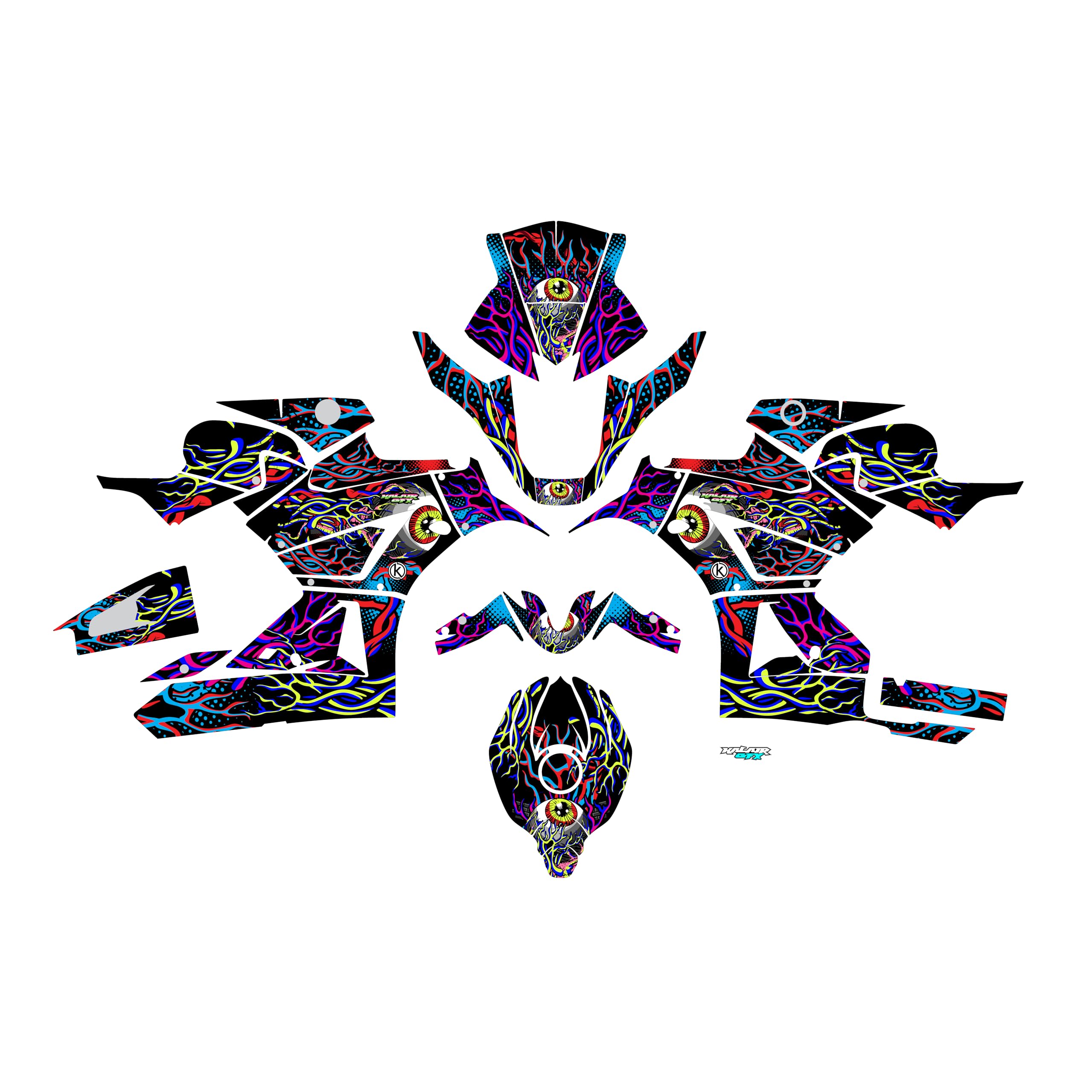 Decal Sticker Kit For Honda CBR600, CBR900RR, CBR1000RR Motorcycles – Factory Effex Licensed Graphics - View #6