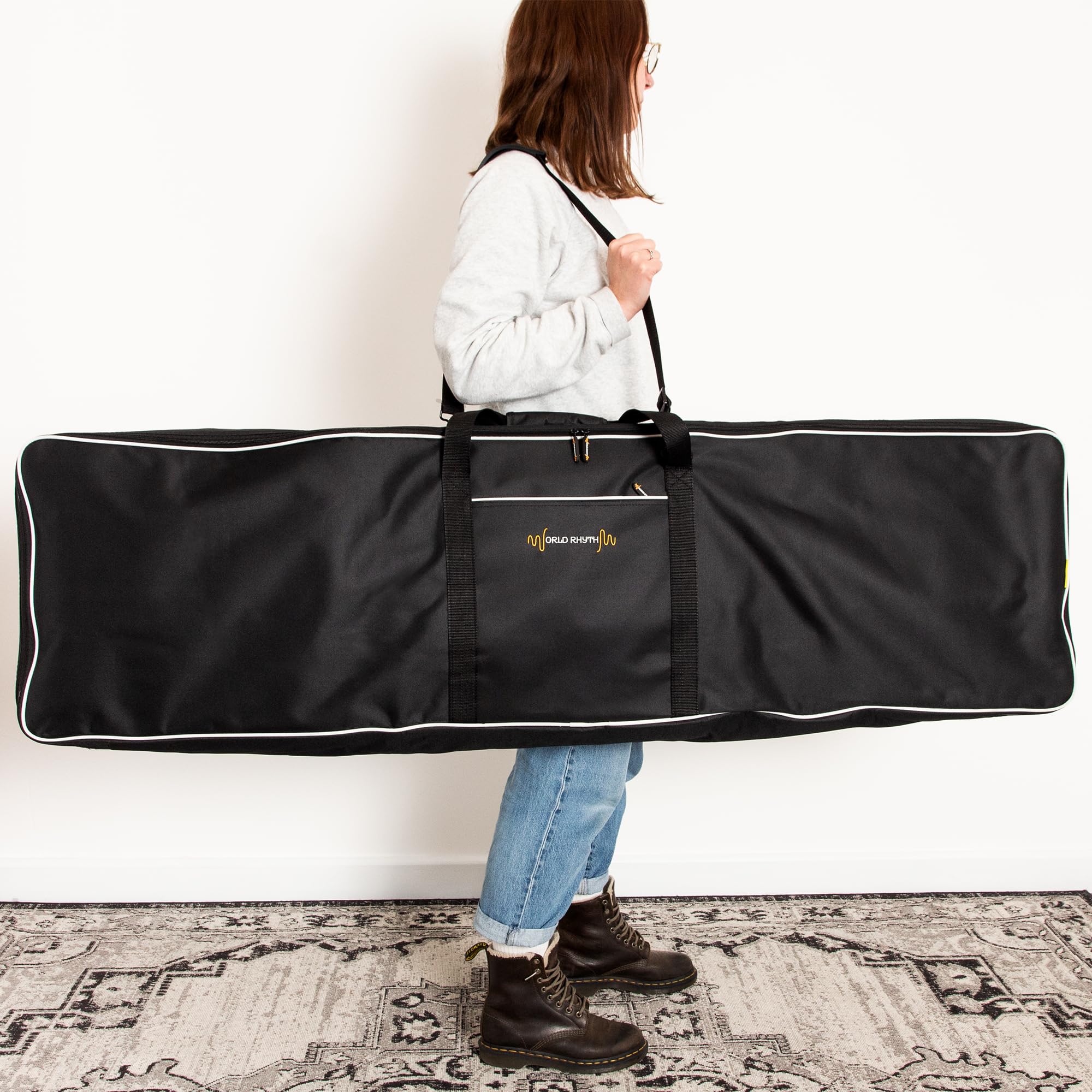 WR-107 Borsa per tastiera con tracolla - Borsa imbottita per tastiera/pianoforte digitale a 88 tasti - 1460 x 388 x 175mm
