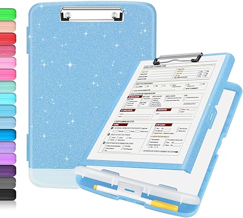 Miniatura 126 de Sooez - Sujetapapeles de documentos clínicos con almacenamiento, sujetapapeles de plástico resistente y alta capacidad con soporte para bolígrafo