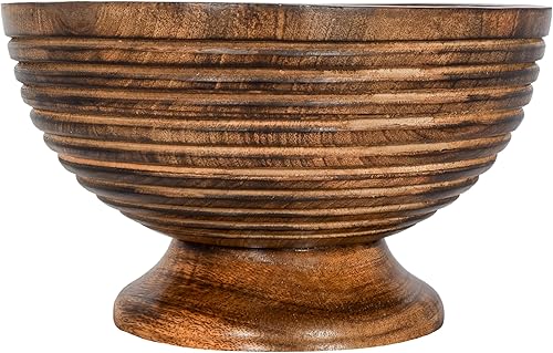 Miniatura 8 de Bandeja de madera natural, cuenco para servir ensalada, verduras y frutas, bandeja grande y profunda para familia, fiesta (bandeja dividida con