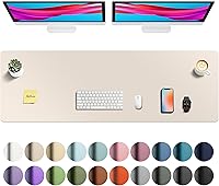 Vista 132 de Aothia Protector de escritorio de cuero, alfombrilla para ratón, alfombrilla de escritorio de oficina, secante de escritorio de cuero PU