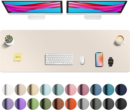 Miniatura 85 de Aothia - Protector de escritorio de cuero sintético, base para mouse, superficie antideslizante e impermeable para escribir y para laptop, para