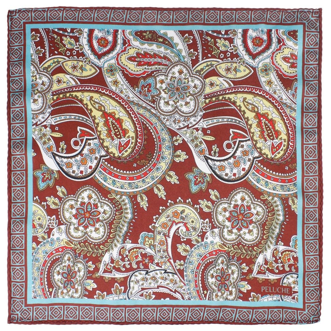 Noir Paisley Multicolor Pocket Square For Men-image-14