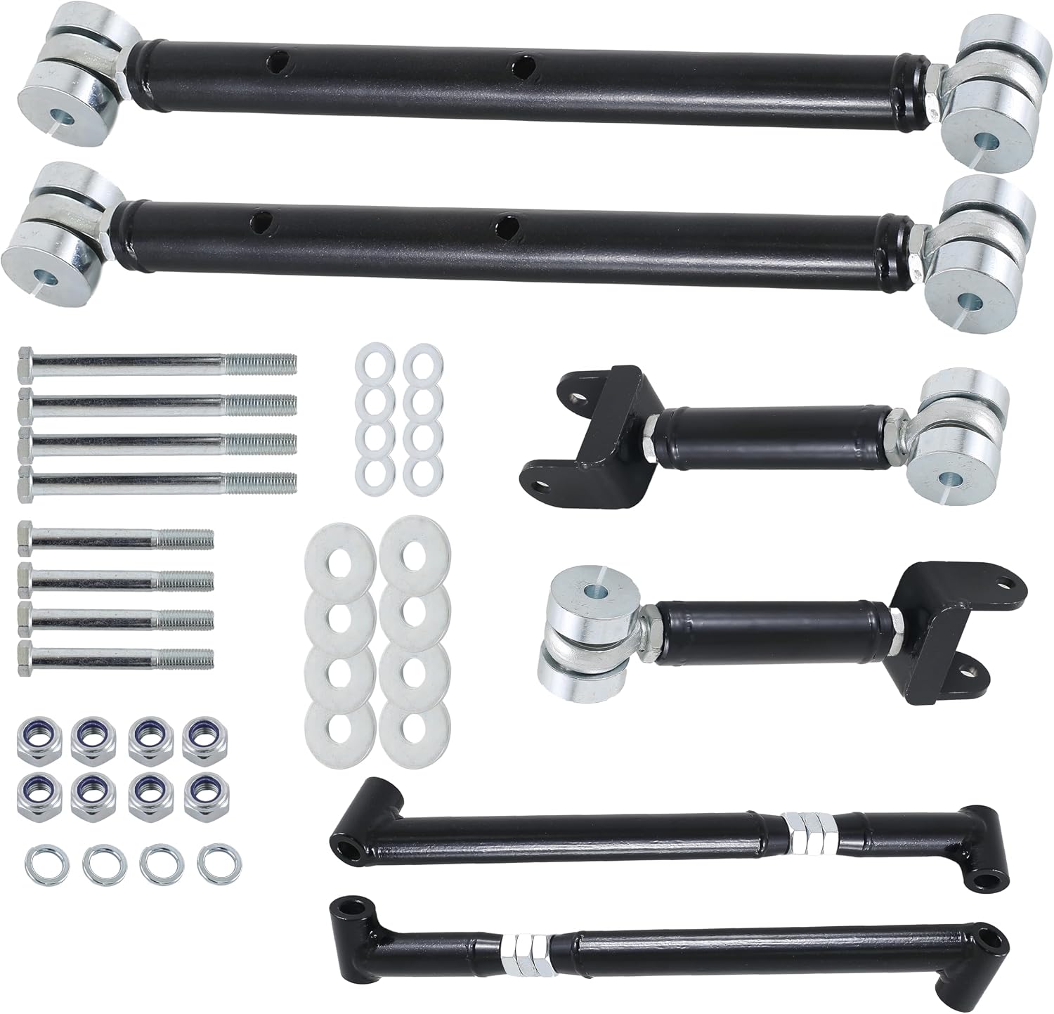 Rear Control Arms Brace&Upper Lower Trailing Suspension Compatible with 1968-1972 GM A Body/Buick Skylark/Chevy El Camino/Pontiac LeMans/Pontiac GTO/Oldsmobile Cutlass