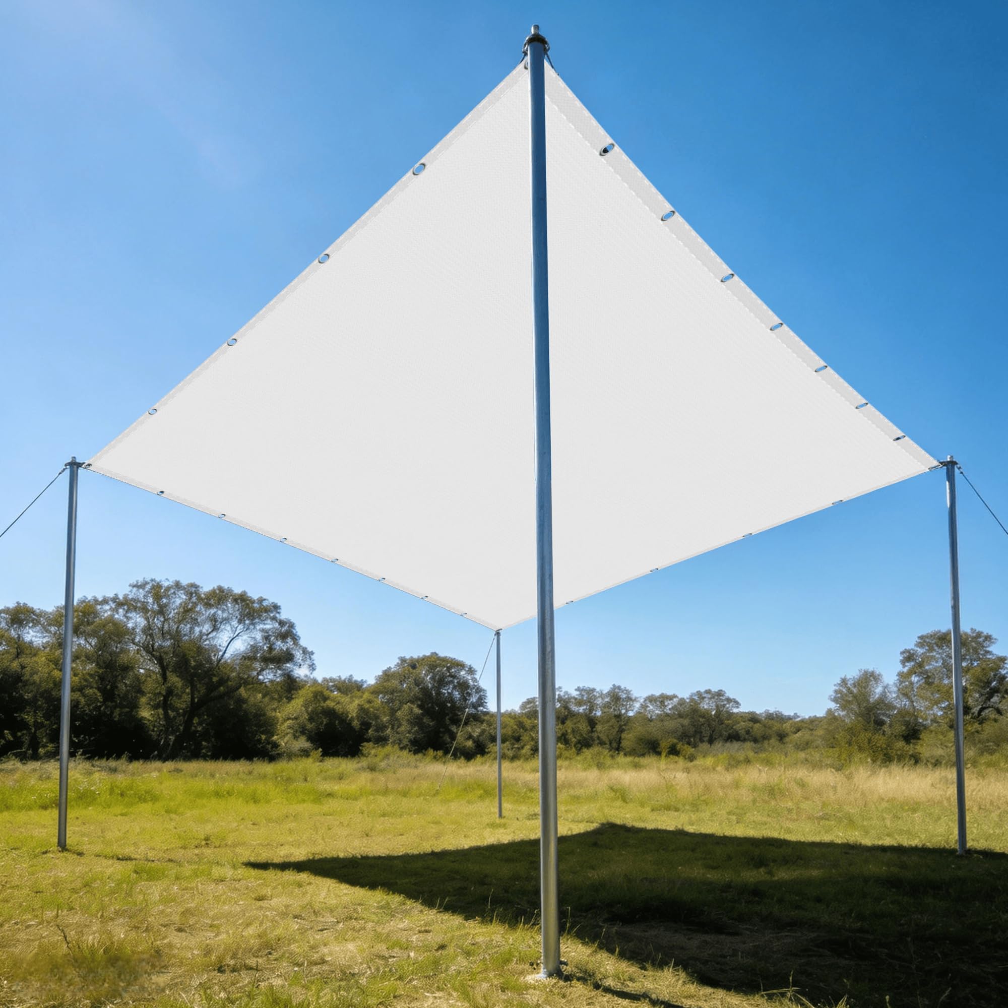 Voile d'ombrage rectangulaire 160x220 cm blanc imperméable et respirant pour le jardin
