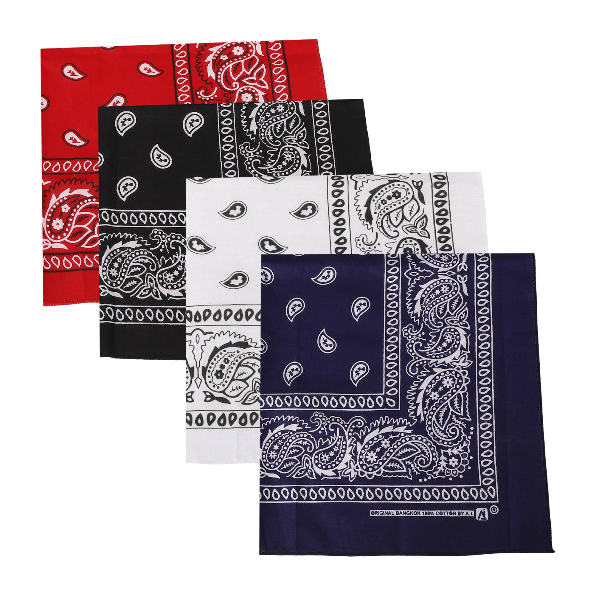 Unisex Paisley Printed Cowboy Cotton Paisley Bandanas Head Wrap Party Scarf Wristband Face Mask Protective Coverage for Men Women