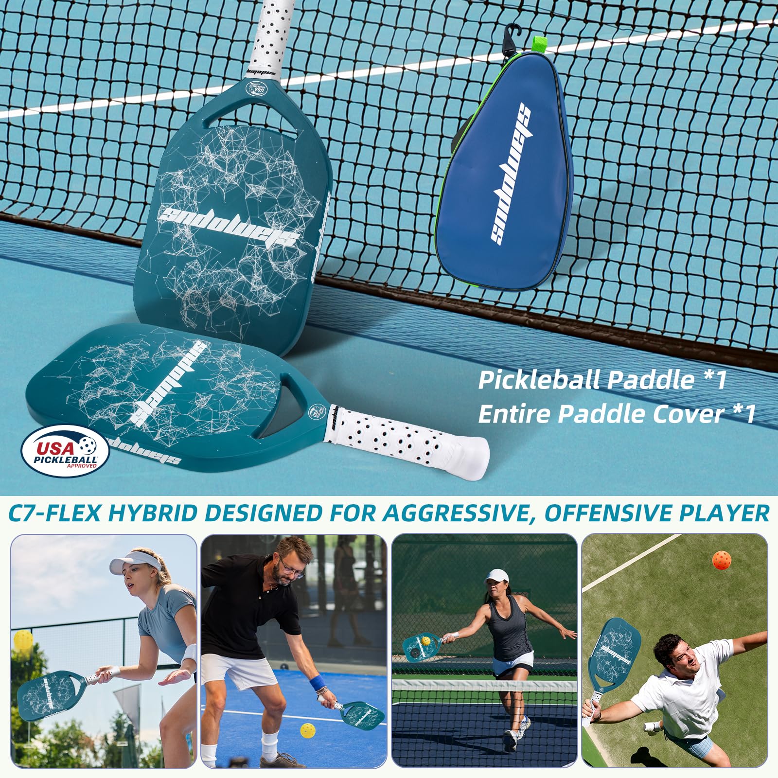 Amazon.co.jp: Slamopus Pro Pickleball Paddle | T700 Carbon Fiber