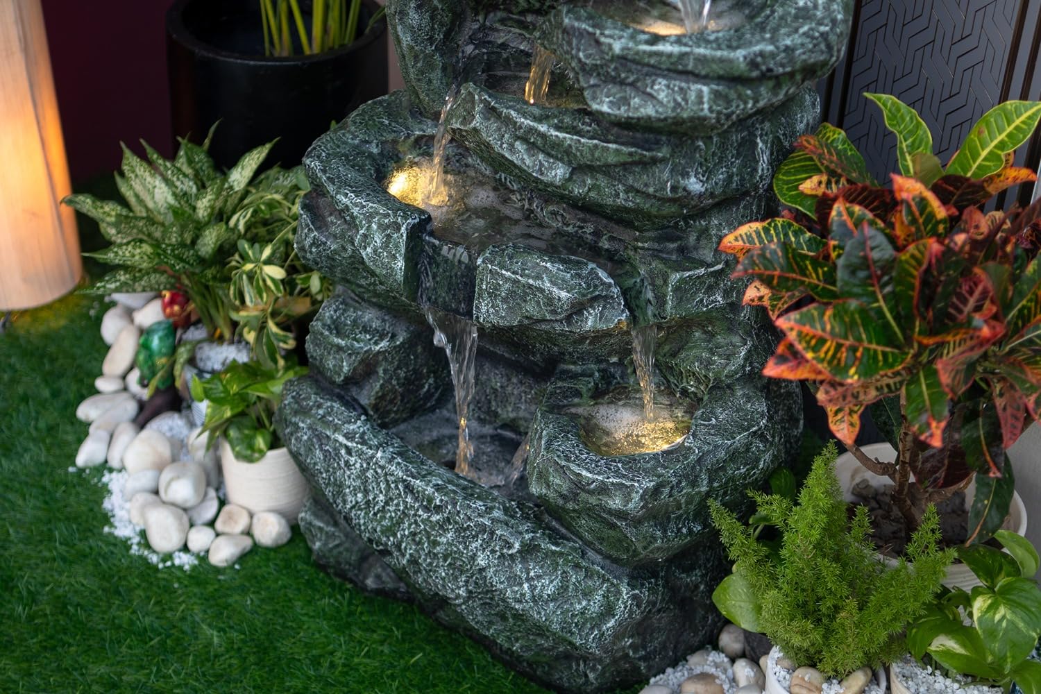 EXPLEASIA Rainforest Water Fall Water Fountain, Water Fountain for Home Big Size, Water Fountain for Garden, Water Fountain for Home vastu, Fountain for Home décor Waterfall (48.3 x 38.1 x 101.6) Cm - Image 4 thumbnail