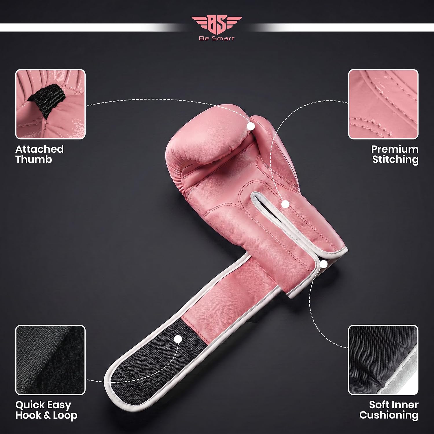 Be Smart Kids Boxing Gloves 4-12 Years 4oz 6oz Training Gloves for Children Sparring Youth Boxing Gloves Junior Training Mitts Punch PU Leather MMA Muay Thai Kick Boxing image 4