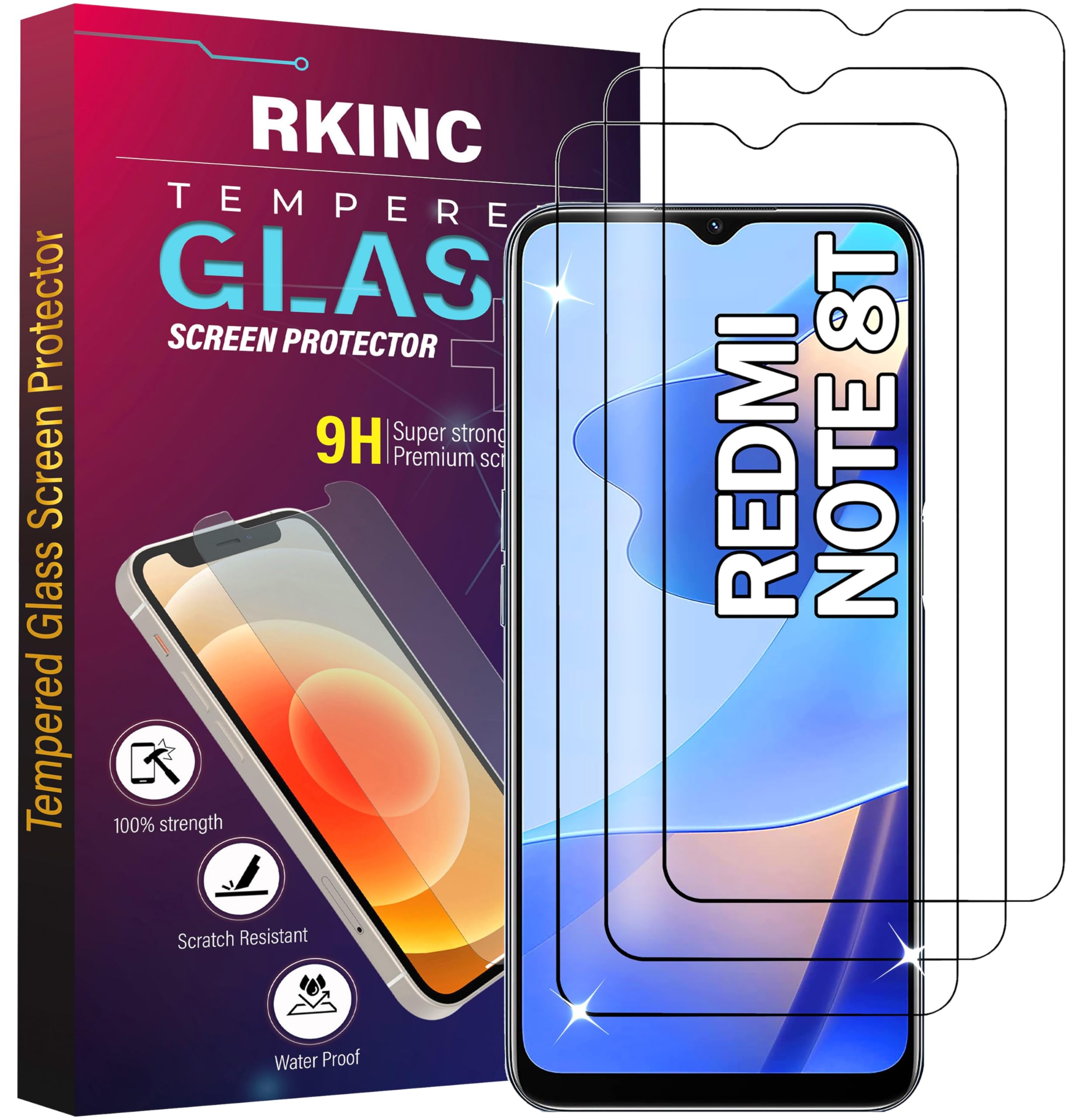 savvies 6 Pezzi Pellicola Protettiva per Xiaomi Redmi Note 8T Protezione Schermo Trasparente