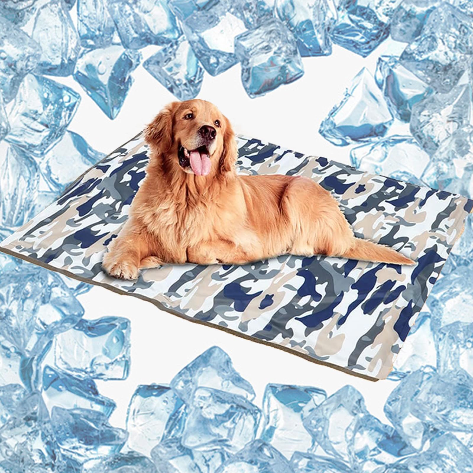 Tappetino Refrigerante per Cani E Gatti Tappeto Rinfrescante in Gel Non Tossico Materassino Raffreddamento per Animali Perfetto per Cani E Gatti in Estate,XL 90x50cm