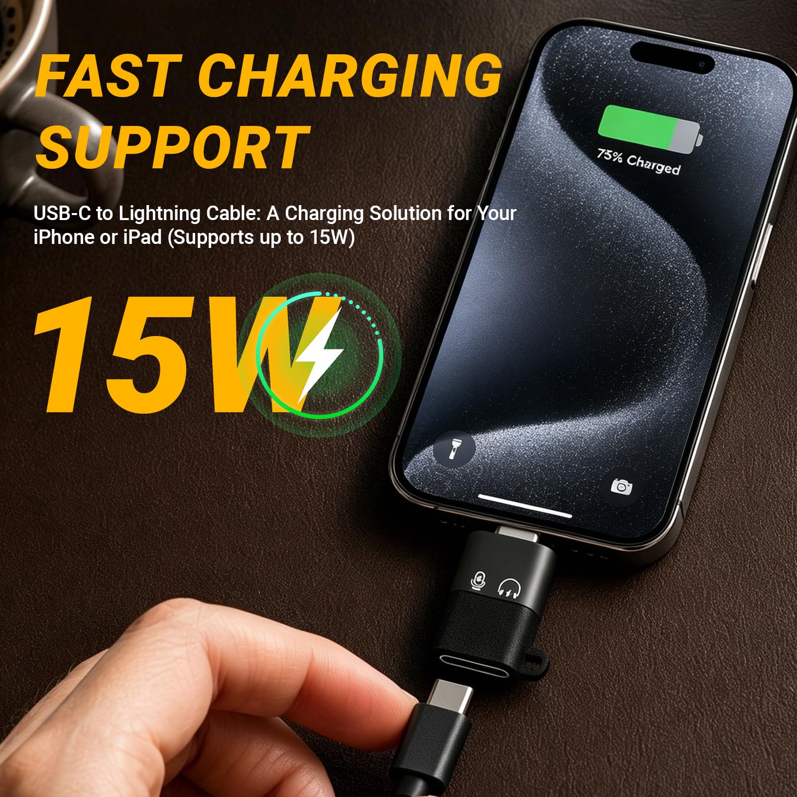 2 sztuki kompatybilny z DJI Mic Mini USB C na Lighting Adapter, do iPhone 16/15 Auriculares Lightning a Tipo C Adaptador para la Transmisión de Datos y la Carga (Lightning a Tipo C Interfaz)