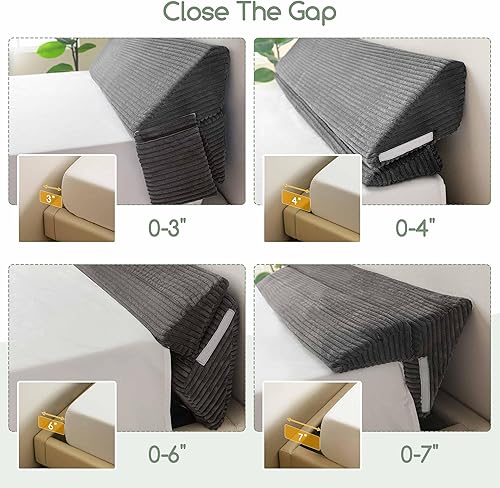 Miniatura 4 de HIGOGOGO Almohada de cuña tamaño King para espacio en la cabecera, colchón multifuncional con relleno de cuña para cerrar el espacio (0-7 pulgadas)