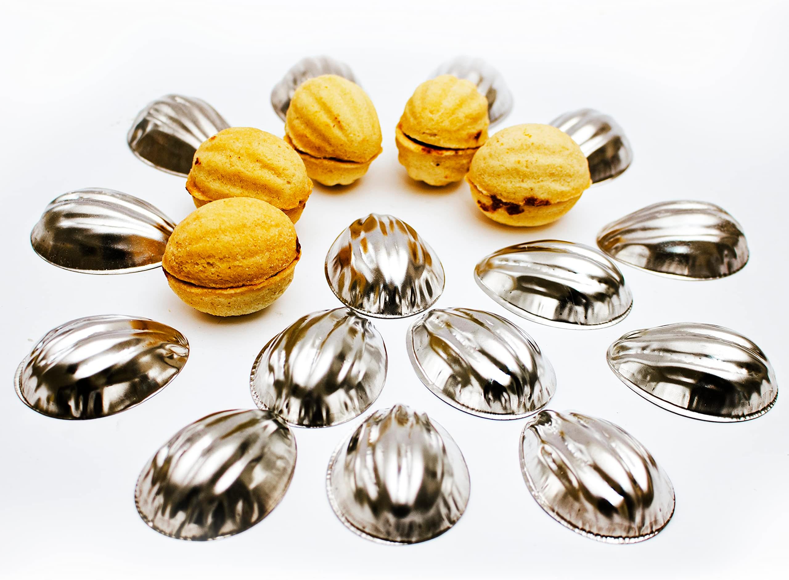 LOVARE 30 pcs Oreshki Mold Maker Oreshki Maker Set - Oreshek Maker - Metal Mold Form Nuts for Sweet Russian Nuts - Oreshnitsa Maker - Oreshki Oven Mold Oreshnitsa Form - Oreshki Mold Maker Cookies