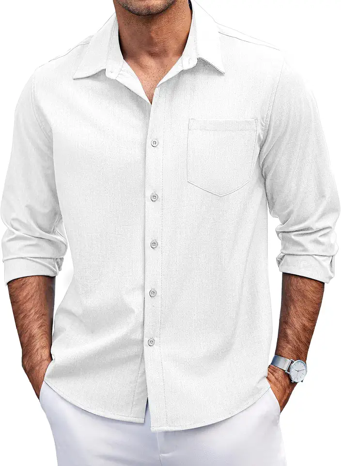 COOFANDY Button Shirts Sleeve Stylish