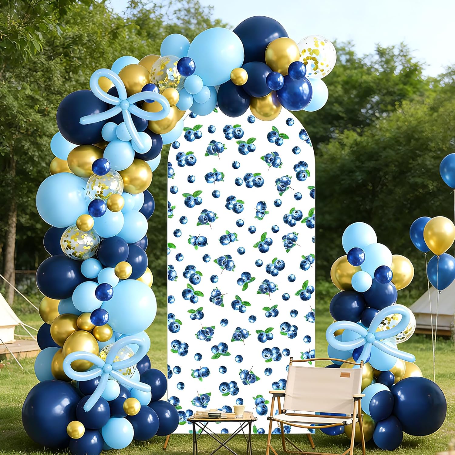 Blueberry Arch Backdrop Covers and Balloon Garland Arch Kit Blueberry Baby Shower Decorations 6ft Berry Sweet One Birthday Banner for Fruit Theme Birthday Party Decorations Bridal Shower Supplies