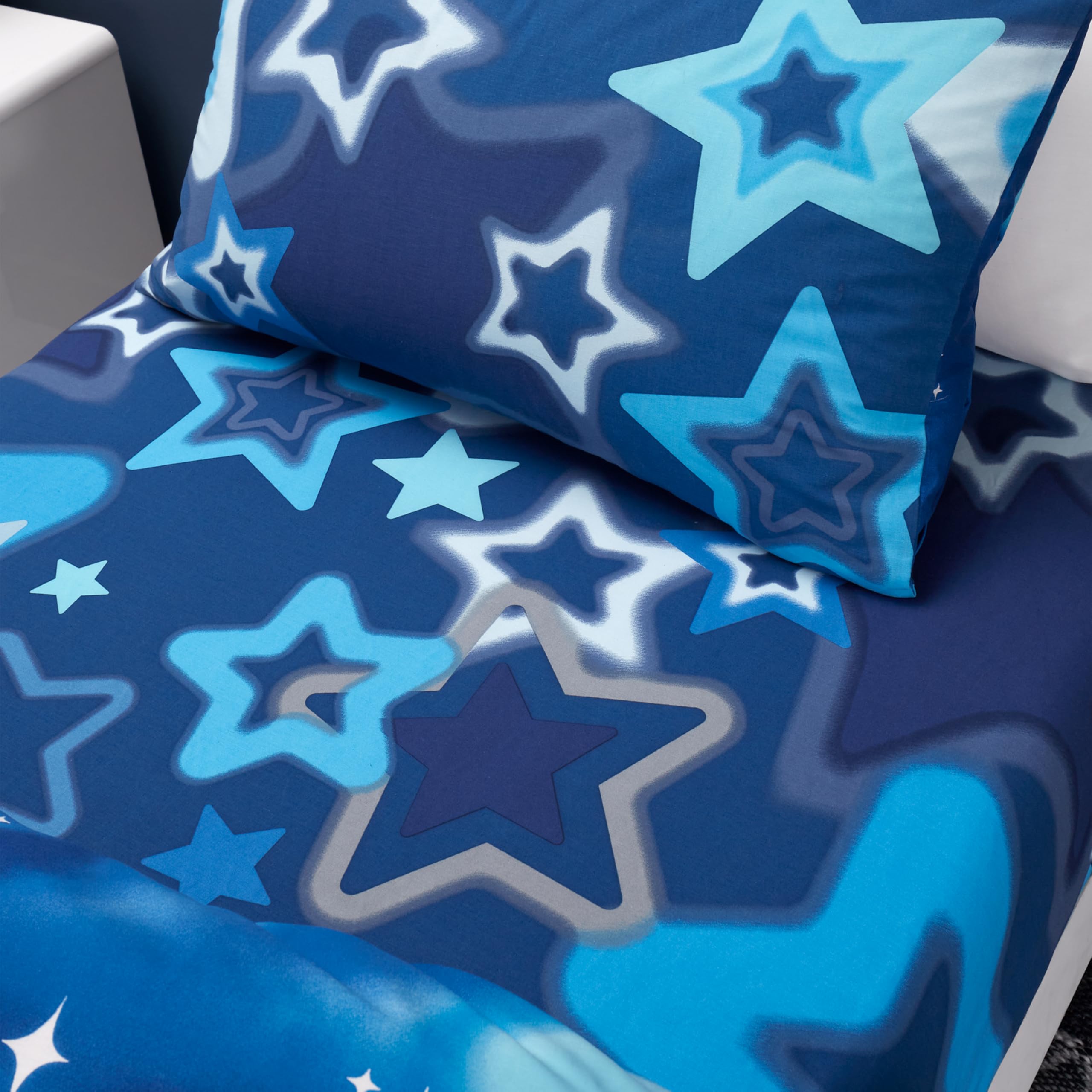 Catherine Lansfield Ombre Stars Double Fitted Sheet Blue
