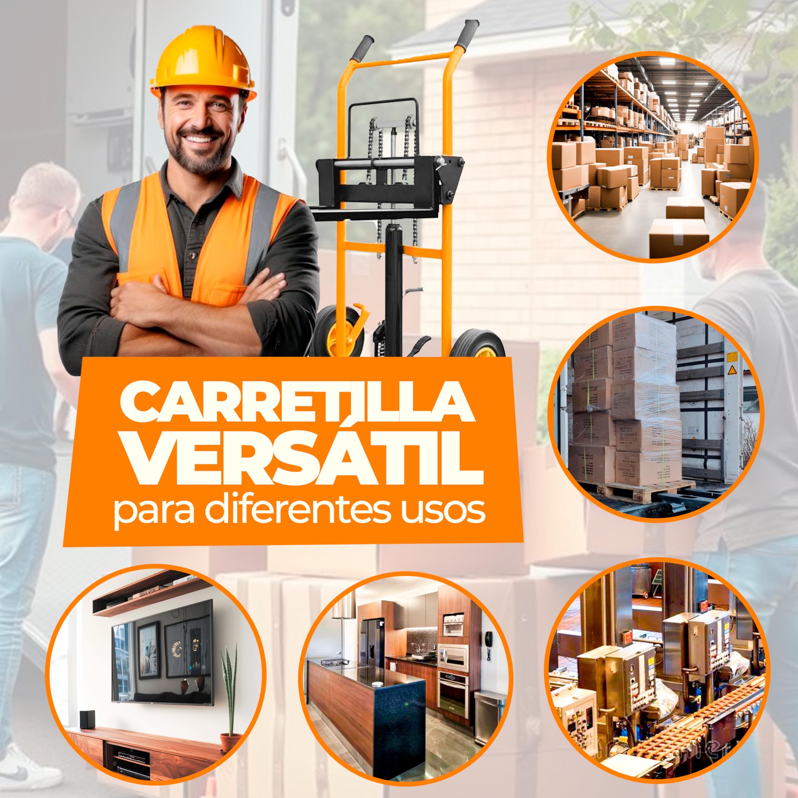 GENÉRICO Elevador Manual SDJL200 - Carretilla elevadora Manual, Capacidad 200 kg, Altura máxima 900 mm, Sistema de elevación con Pedal, Ruedas de Goma 250 mm, diseño Compacto y Ligero, fácil Montaje