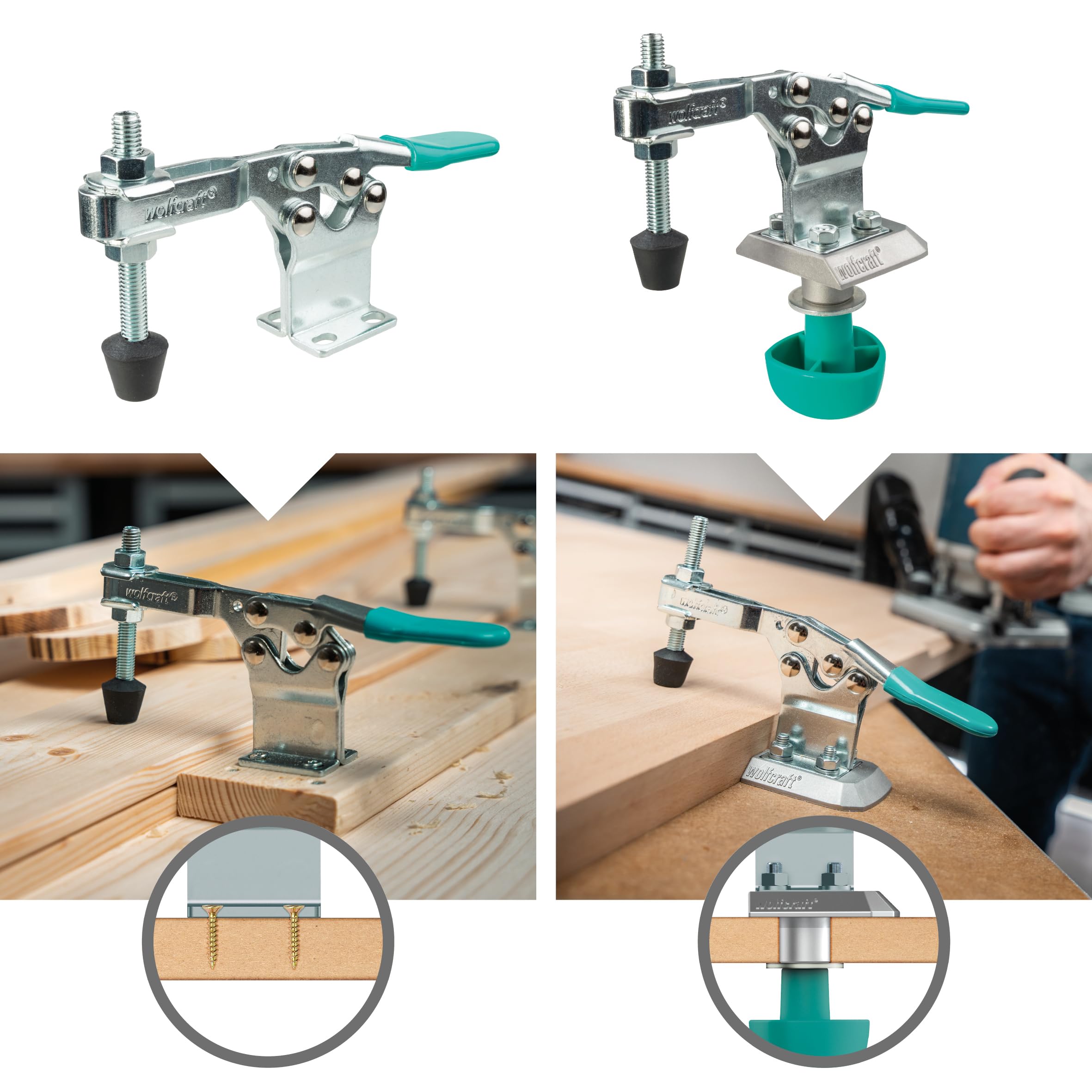 Mobile Quick Clamp I 6893000 I for Secure Rapid Clamping of workpieces - Ideal for repetitive Work, Turquoise, 170 x 57 x 150 mm - Image 3