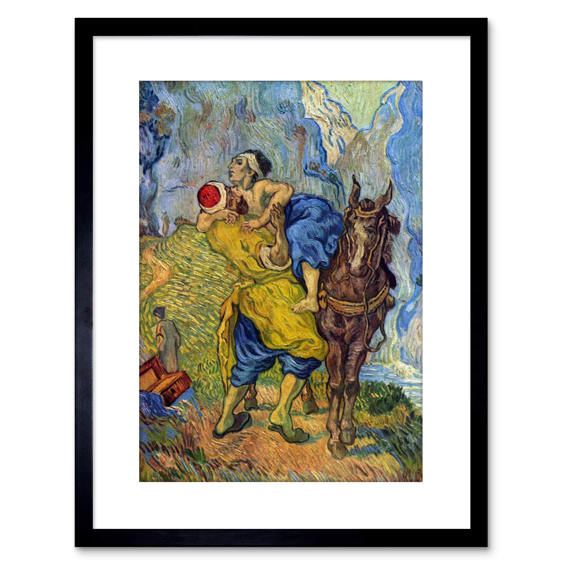 Wee Blue Coo 9x7 '' VINCENT VAN GOGH GOOD SAMARITAN OLD MASTER FRAMED ART PRINT F97X1617