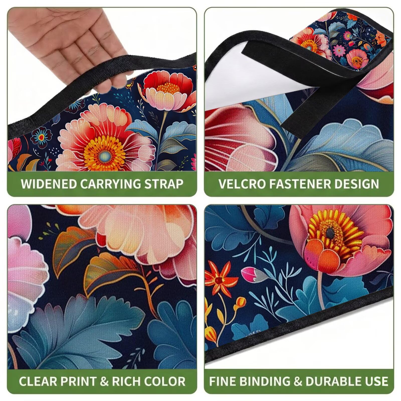 Couverture Pique Nique Grande 200x300cm,Outdoor Couverture Imperméable,Pliable Tapis de Plage Dos en PVC Anti-Sable,Picnic Blanket pour Camping Accessoires,Jardin,Parc - Rose,chrysanthème UZ-979