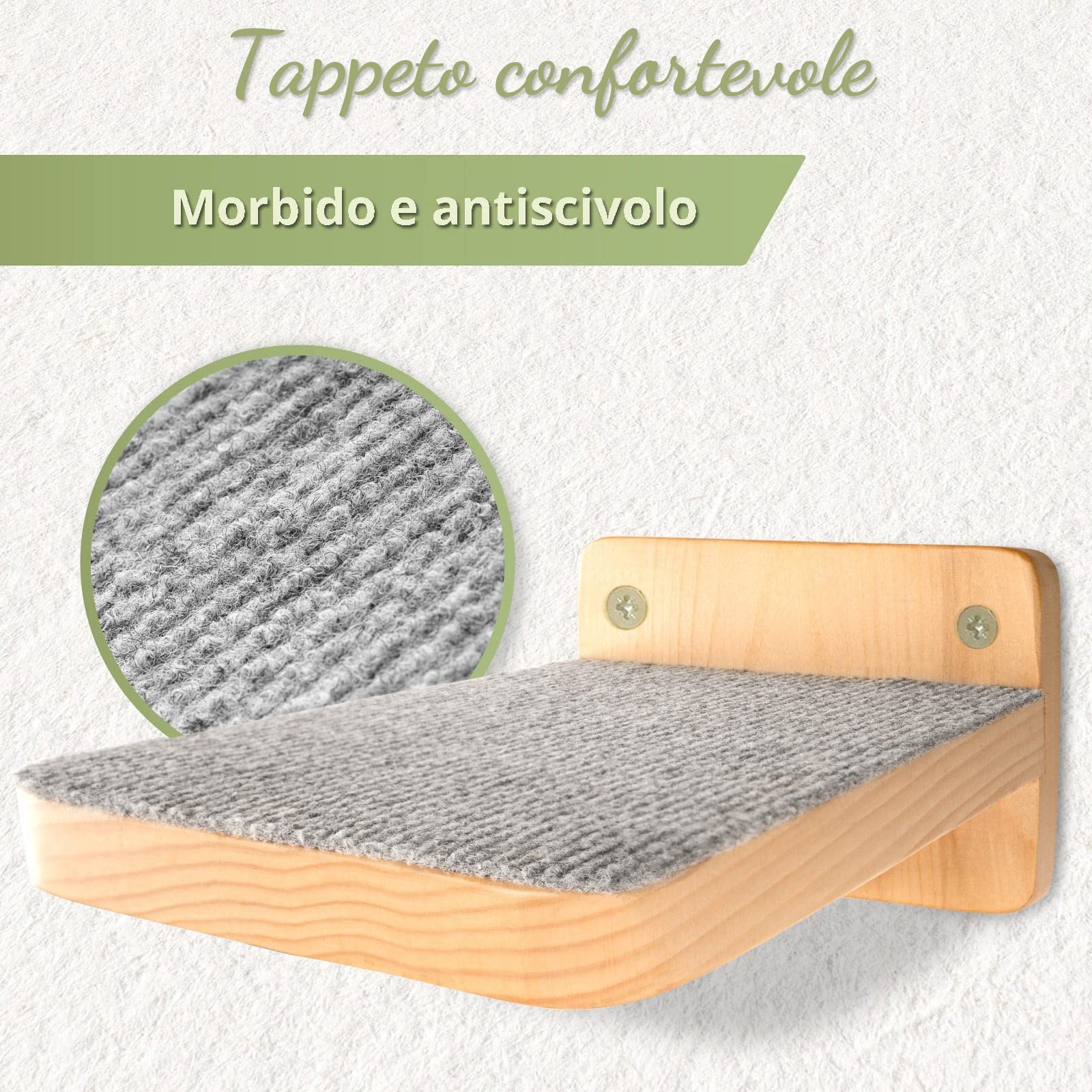 WOOWOOD® Set da 3 Scale per Gatti, Parete da Arrampicata per Gatti, Taglia M