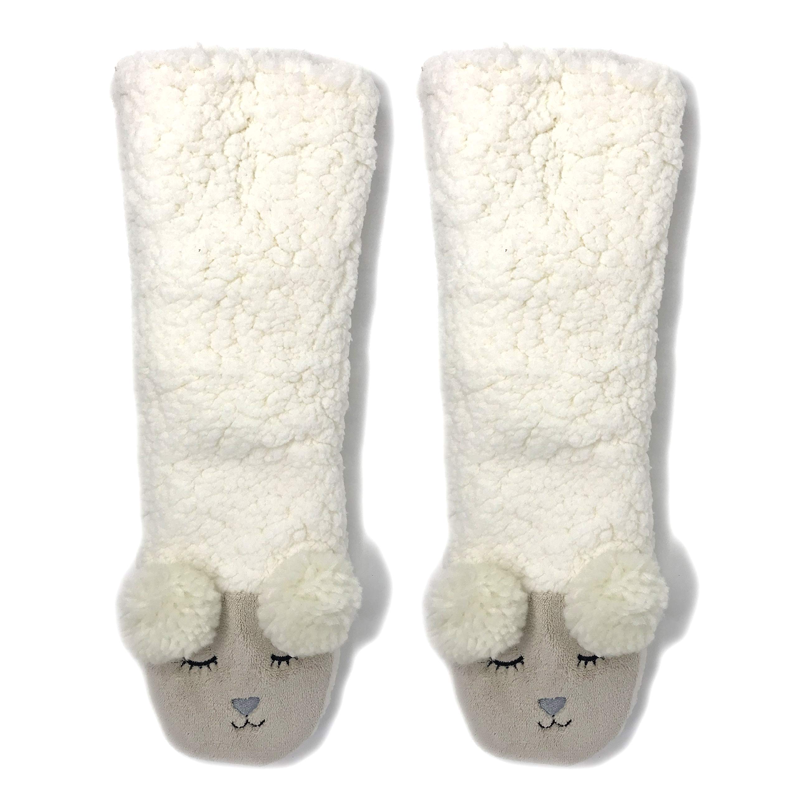 ooohyeahWomens Non Slip Fuzzy 3D Animal Slipper Socks, Funny Warm Cozy Fluffy Cute Indoor Slippers with Grippers
