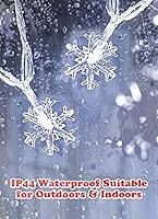 Vista 3 de 2 Pack Christmas Snowflakes Lights, 26 Ft 50 LED Snowflake String Lights Battery Operated, 8 Lighting Modes Waterproof Shatterproof Fairy Light for