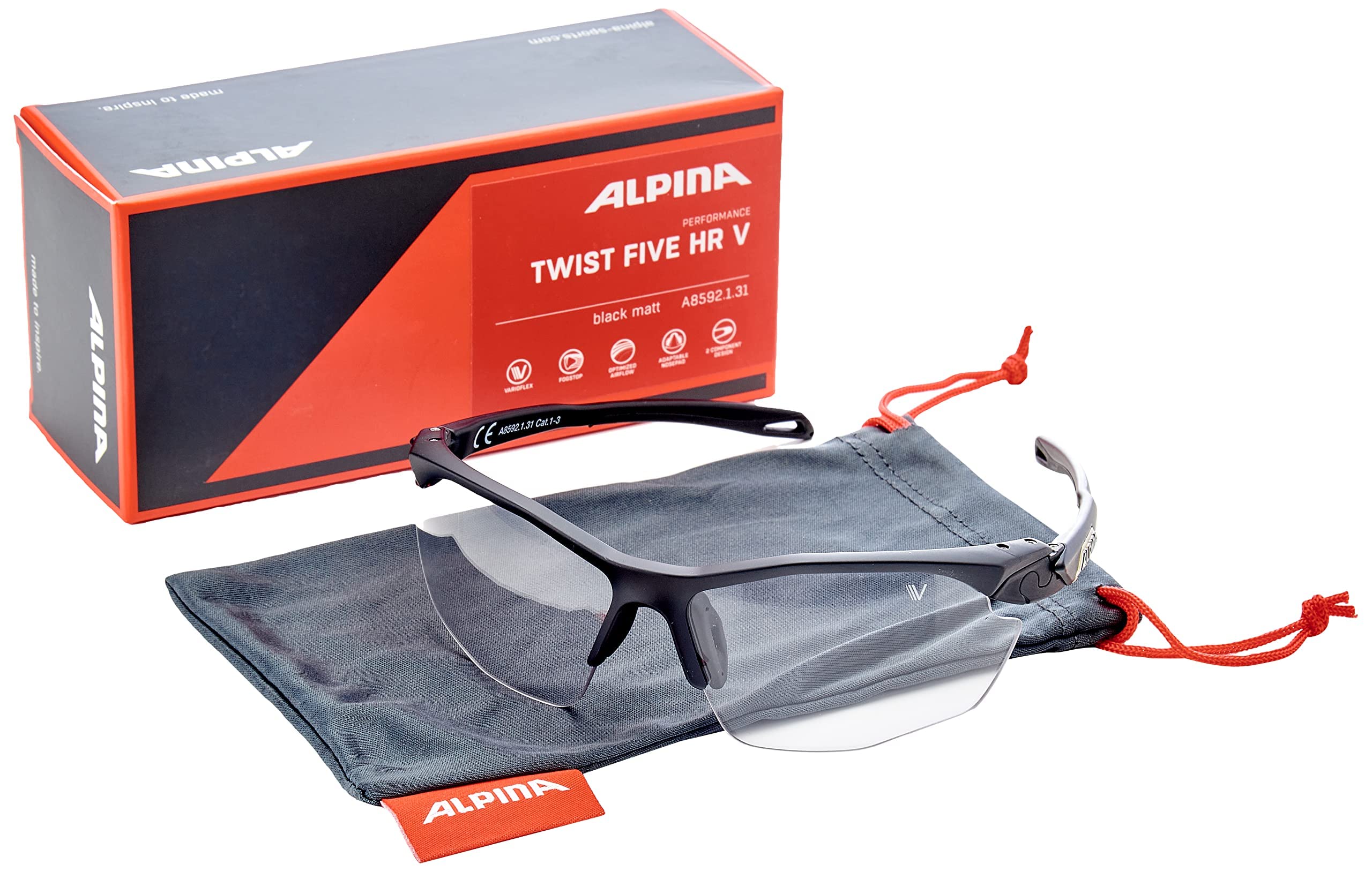 ALPINA TWIST FIVE S HR V Sportbrille – Selbsttönend, Bruchfest, Beschlagfrei, 100% UV-Schutz