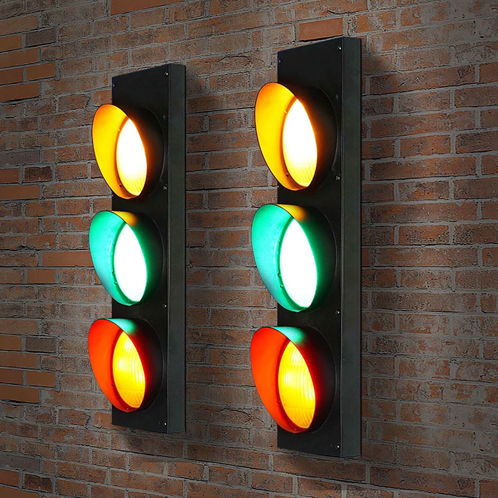 Semaforo a LED per decorazioni da parete da 2 pezzi con telecomando, indicatore luminoso per lampada da parete industriale retrò, per decorazione di avvertimento di negozi di club