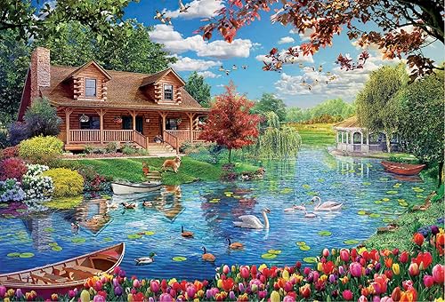 Miniatura 2 de Educa - Lake House - Rompecabezas de 5000 piezas - Pegamento para rompecabezas incluido - La imagen completa mide 61.75 x 42.25 pulgadas - A partir