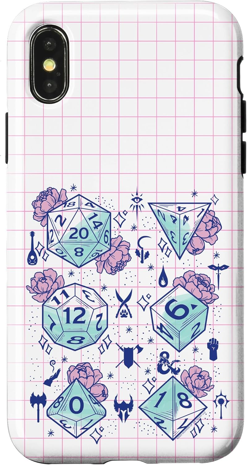 Dungeons & Dragons Floral Dice Grid Case for iPhone 12/12 Pro