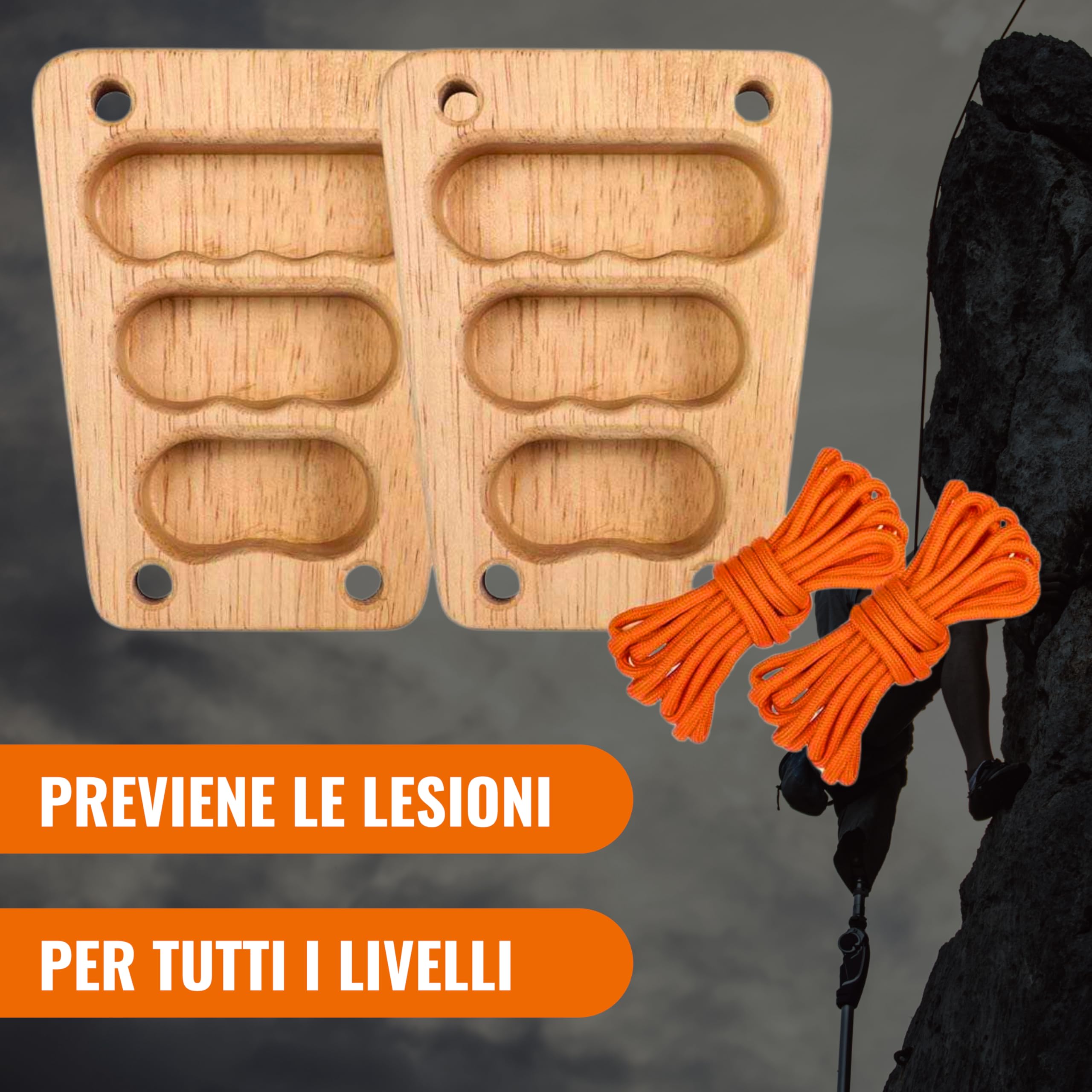 Hangboard Trave Arrampicata per Allenamento Arrampicata | Tavola di Allenamento Portatile in Legno con Prese Multiple, Ideale per Forza, Resistenza e Grip per Climbers