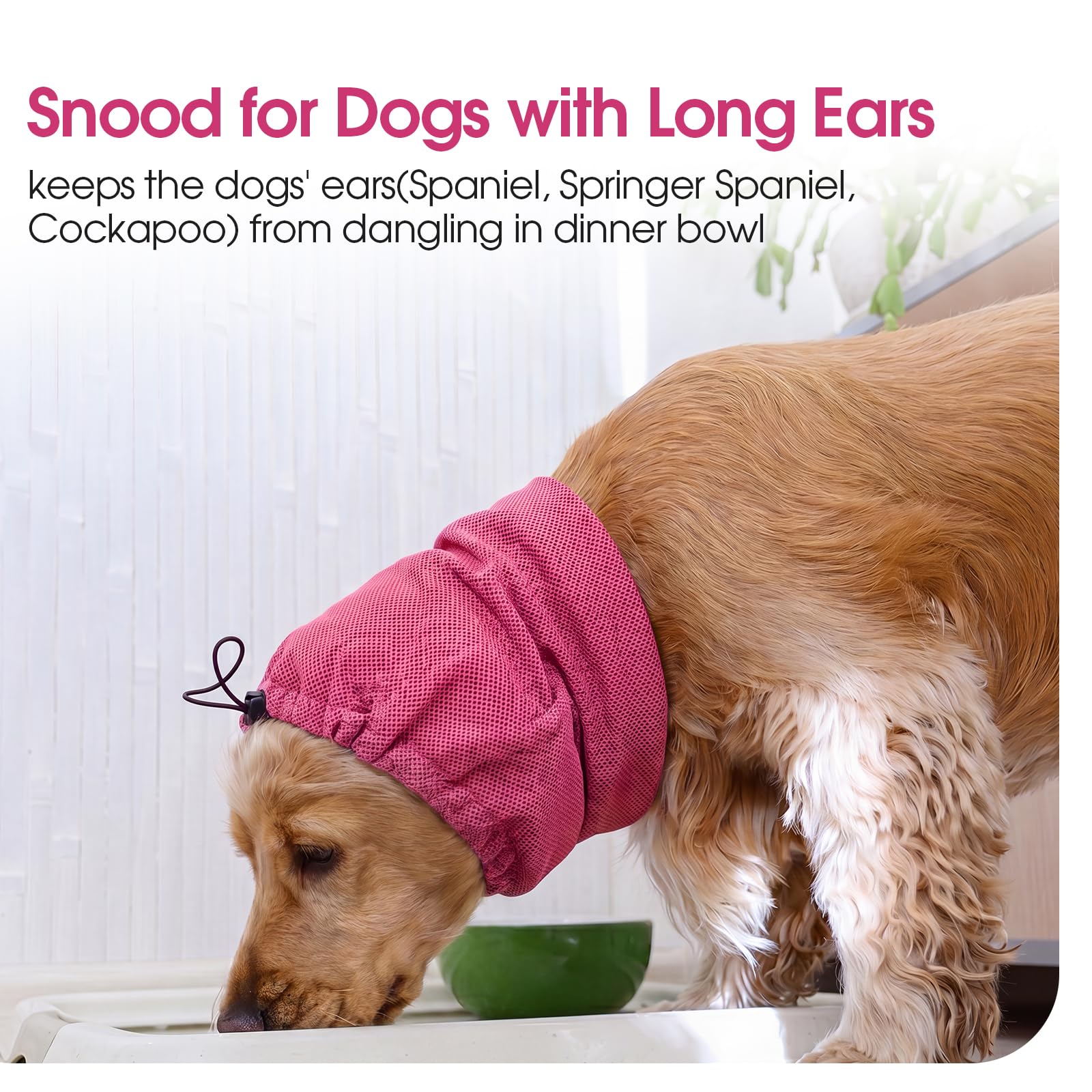 Felpa con cappuccio rinfrescante per cani e gatti, protezione dell'udito rinfrescante, protezione dal rumore per cani, per ematomi auricolari, paraorecchie per cani (rosso rosa, S)