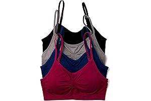 Kalon Pack of 4 Women's DD+ Wireless Bralettes with Removable Pads