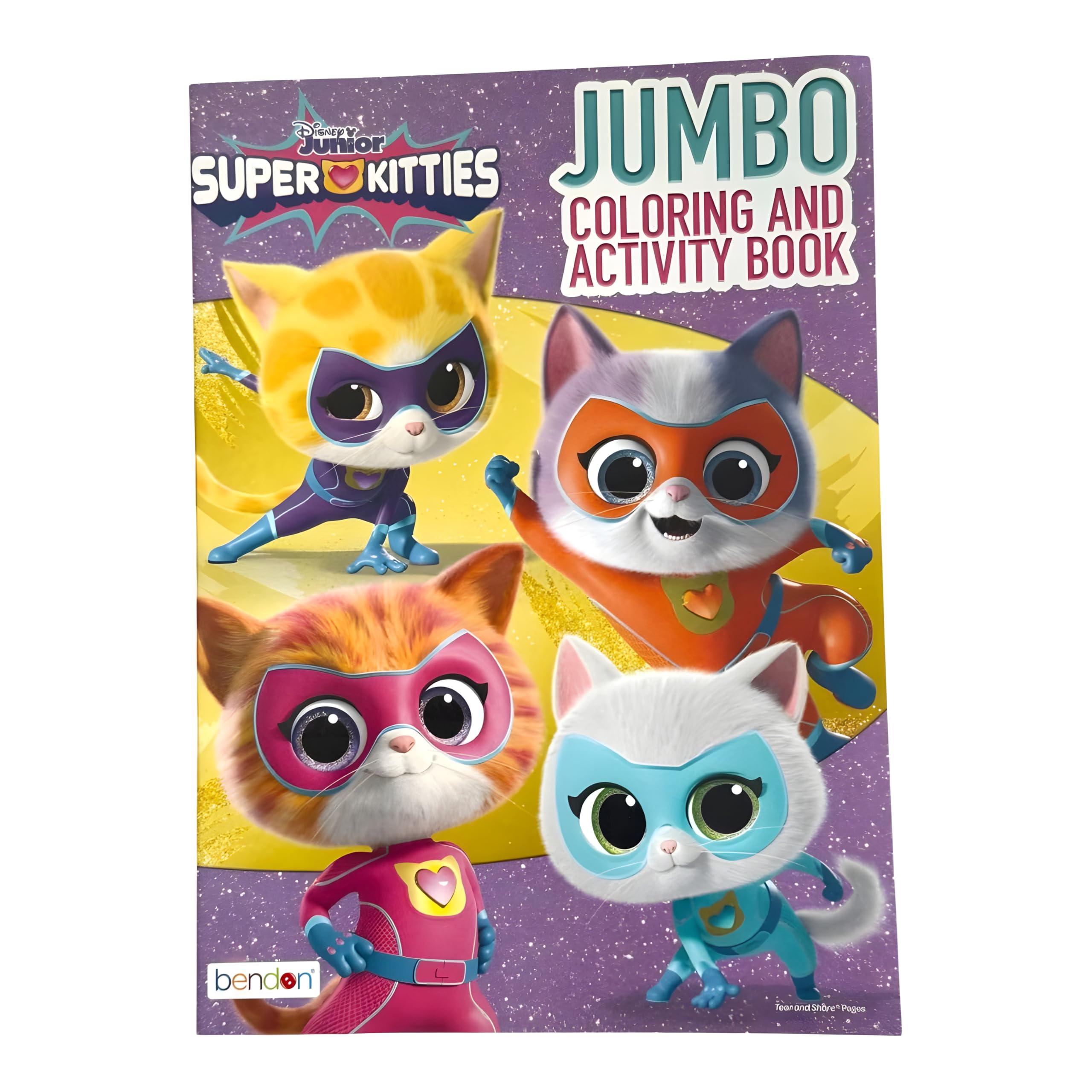 Bendon Super Kitties Coloring and Activity Book - 80 Pages, Tear & Share Sheets, Purple