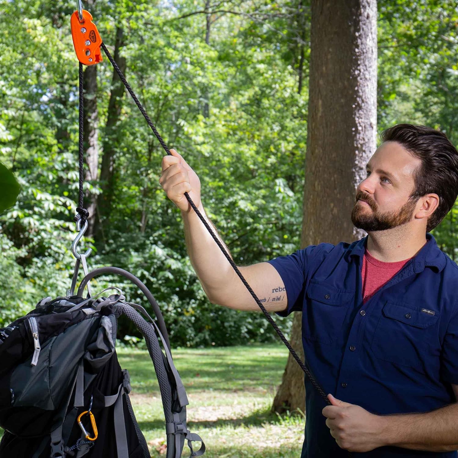 Tie Boss - 1/4 Inch, Medium Duty, (150 lbs Working Load Limit), Weather Resistant, Tie Down, Rope Tightening System, (w/15 ft Rope) (Pack of 1) (Orange) - Image 6