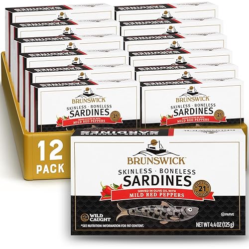 Miniatura 7 de Brunswick Sardinas Silvestres Sin Piel Ni Espinas, Servidas en Aceite de Oliva, 4.4 Onzas (Paquete de 6)