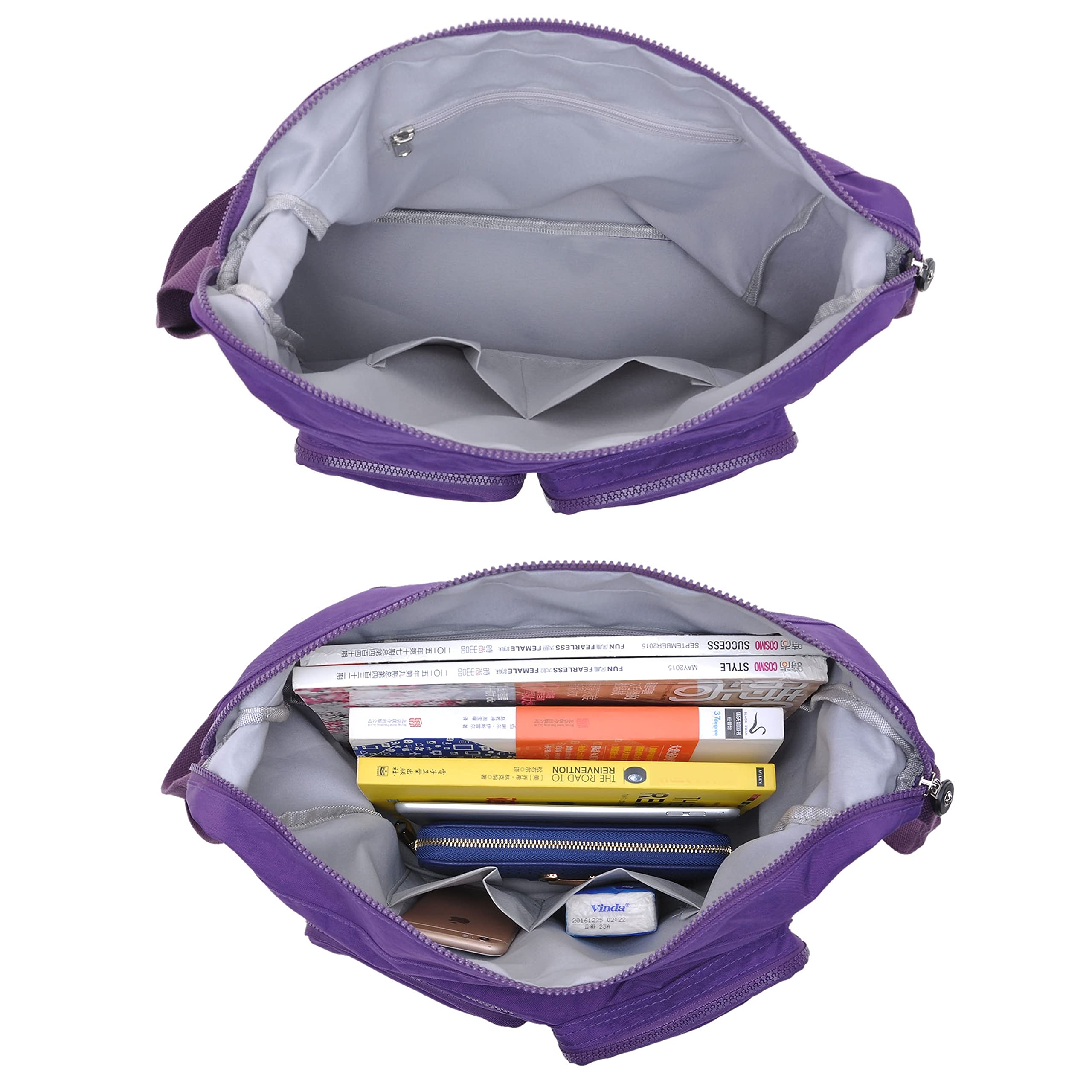 Efanliu Borsa da Viaggio Donna Grande Borse a Tracolla Scuola Postino Tasche Impermeabile Nylon Spalla Sportiva Tasca