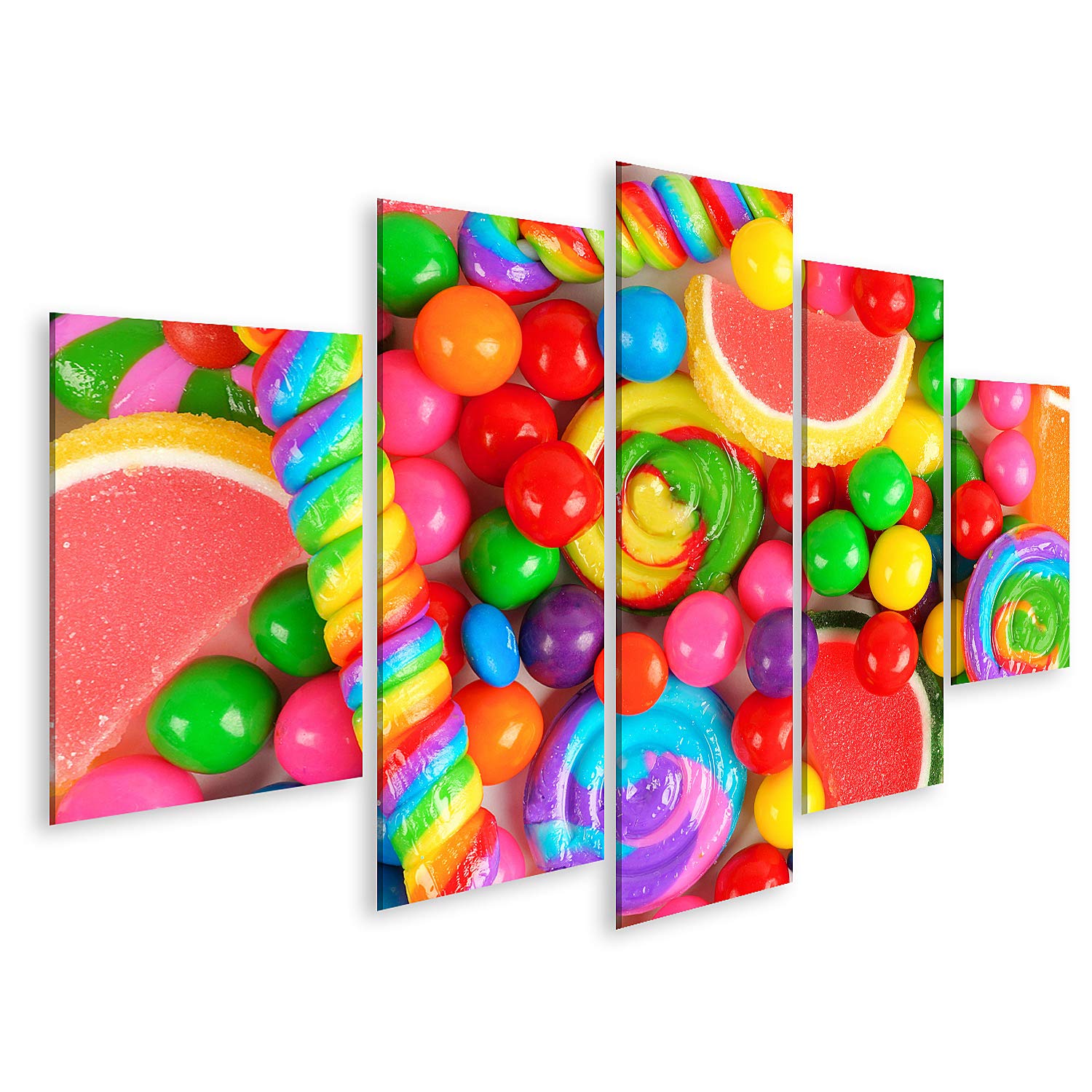 islandburner Cuadro en Lienzo Fondo Colorido Caramelos Goma De Mascar Bolas Piruletas Caramelos De Gelatina