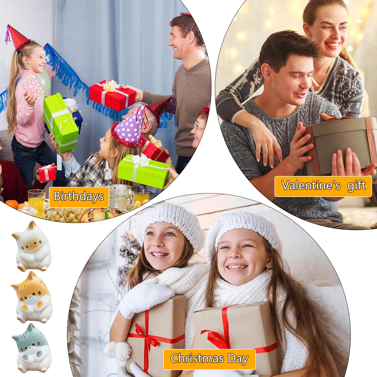 3 sztuki uroczych piłek antystresowych dla kotów, mini piłka antystresowa, miękka piłka antystresowa, zabawka antystresowa, zabawka relaksacyjna dla dzieci i dorosłych