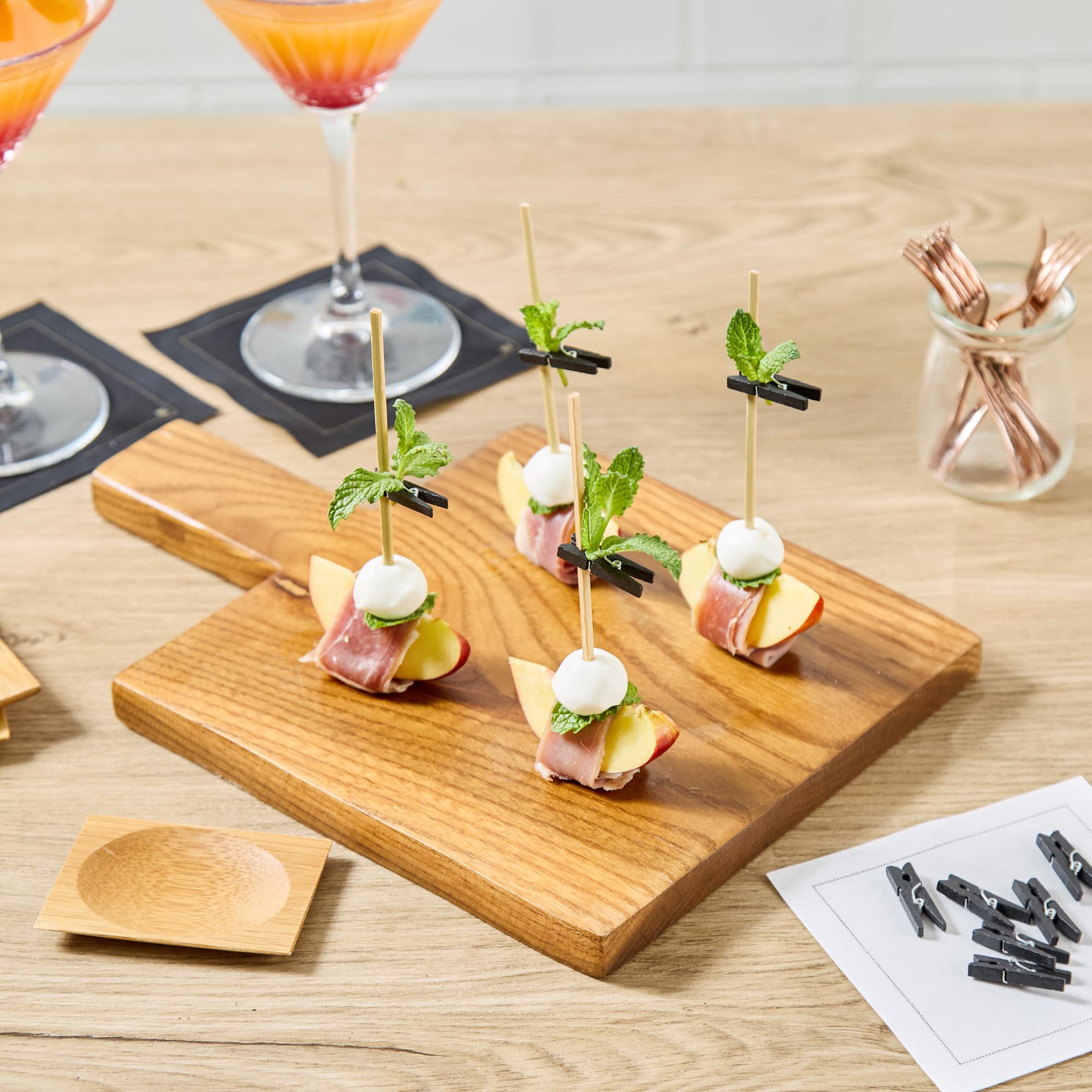 Restaurantware Mini-Wäscheklammern, Bambus, schwarz, 3,3 x 1 cm, 10000 Stück