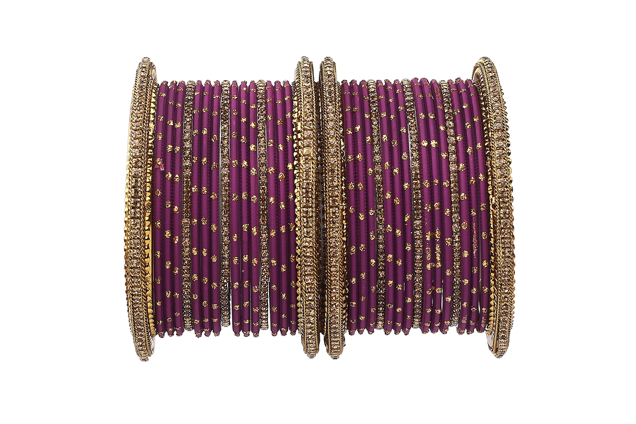 Rijoli Attractive Non Precious Metal Zircon Bangle set for Women/Girl (Pacl of 34)(Purple-2.6) (B09HB8BK54) Amazon Price History, Amazon Price Tracker
