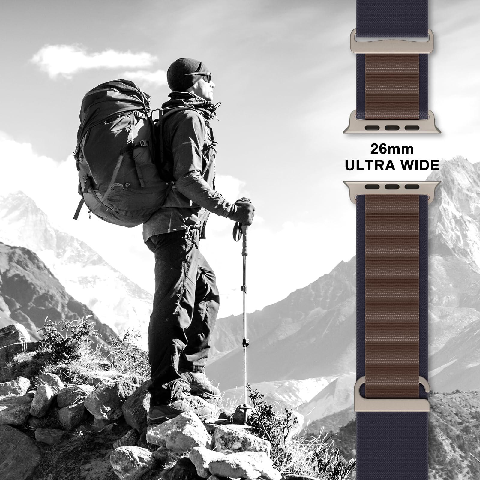 MRAIN-H Cinturino Alpine Loop in nylon compatibile con Cinturino Apple Watch Ultra 2 1 49mm 46mm 45mm 44 mm cinturino regolabile per iWatch Serie SE 10/9/8/7/6/5/4/3/2/1
