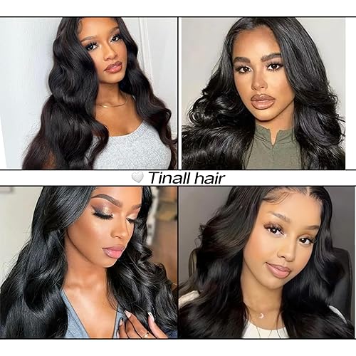 Miniatura 6 de Tinall Manojos de cabello humano ondulado 12A brasileño para mujer negra, 1 manojos de cabello humano de 24 pulgadas, 100% cabello humano virgen sin